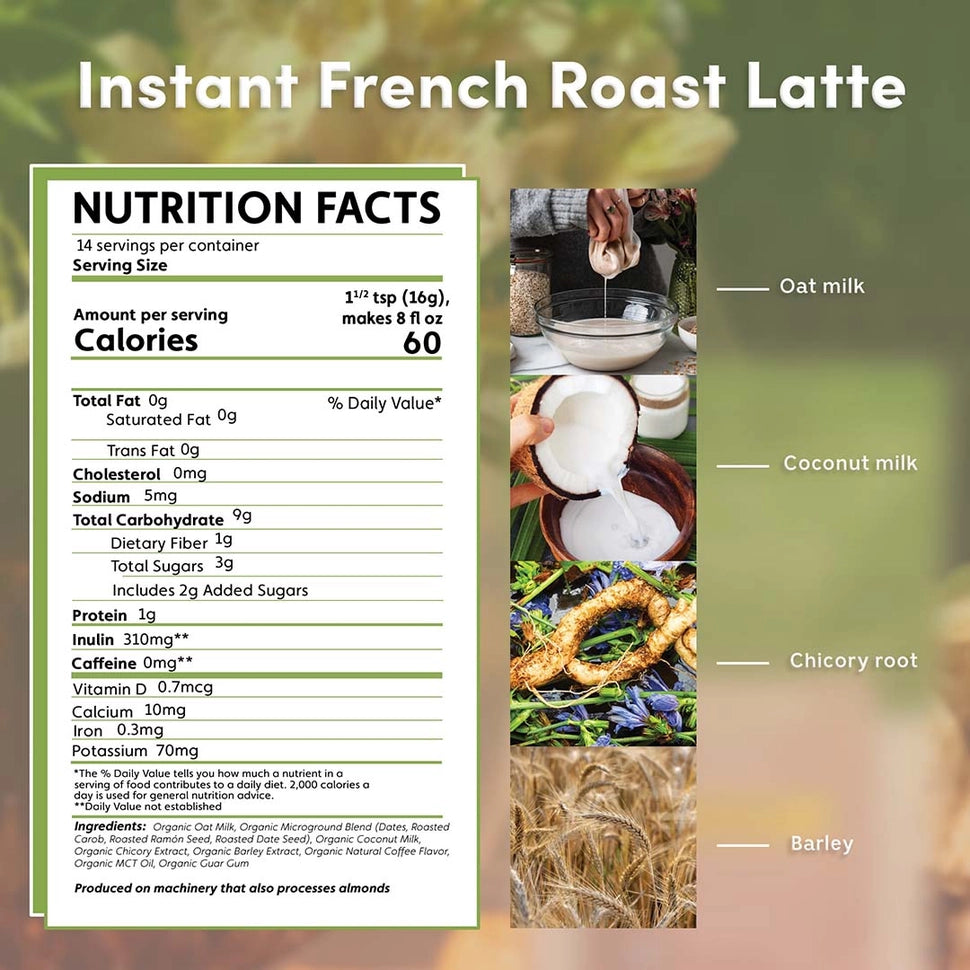 Instant French Roast Herbal Latte – Caffeine-Free | Dairy-Free