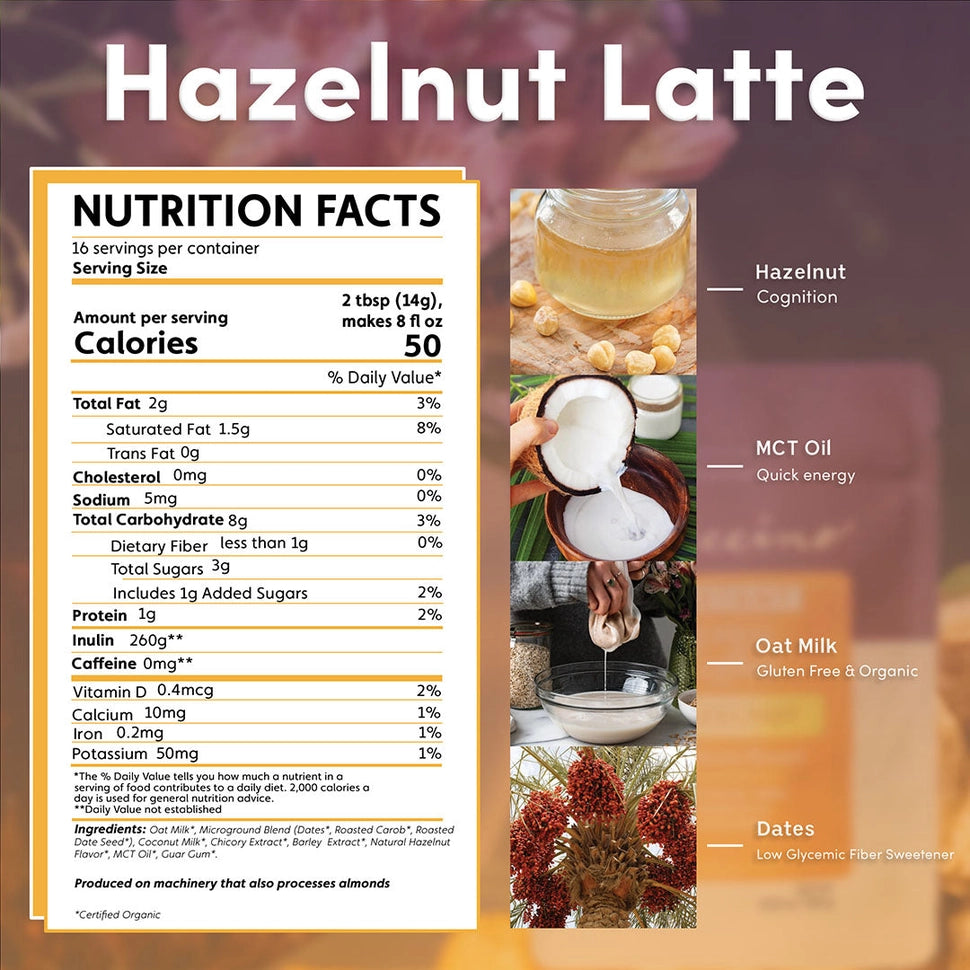 Instant Hazelnut Herbal Latte – Dairy-Free | Caffeine-Free