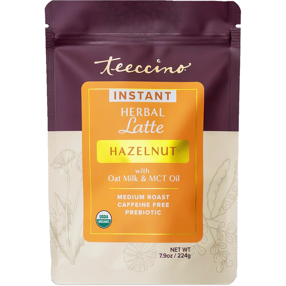 Instant Hazelnut Herbal Latte – Dairy-Free | Caffeine-Free
