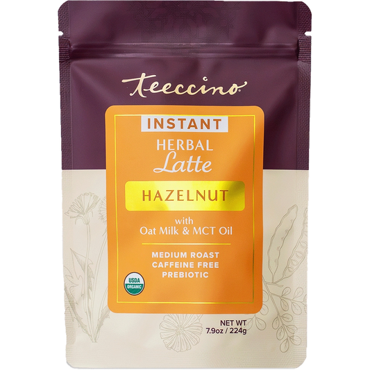 Instant Hazelnut Herbal Latte – Dairy-Free | Caffeine-Free