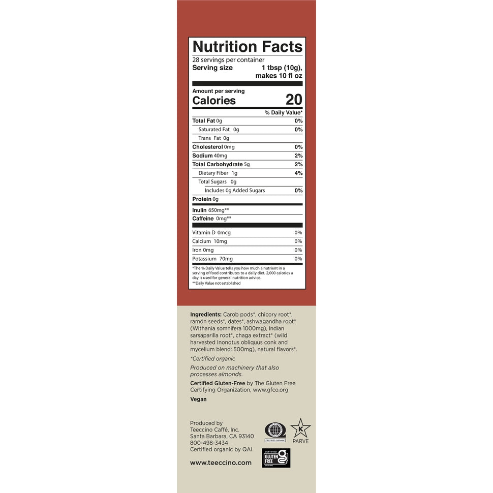 Chaga Ashwagandha Organic Herbal Mushroom Coffee –  (No Caf)