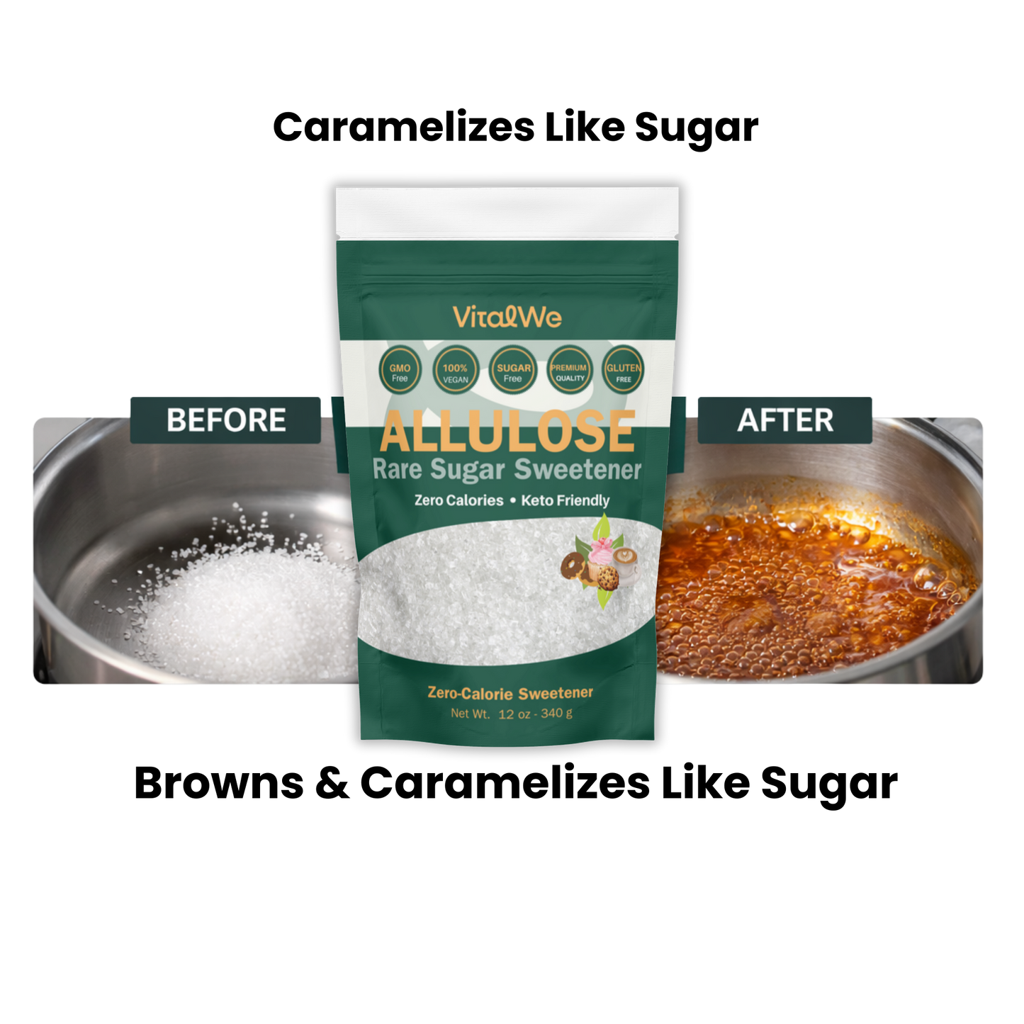 VitalWe Allulose Powder — Real Sugar Taste. Zero Calories.