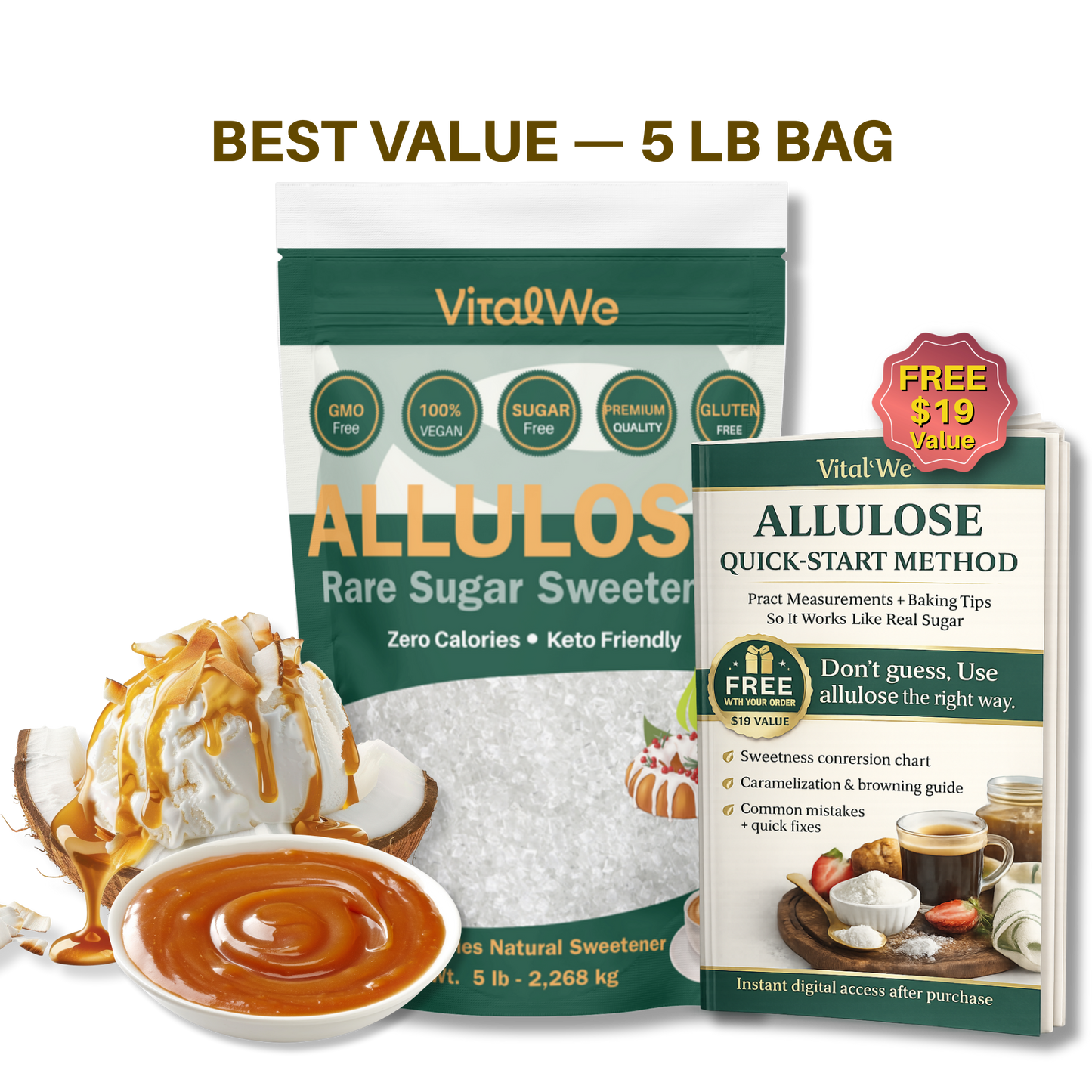 VitalWe Allulose Powder — Real Sugar Taste. Zero Calories.