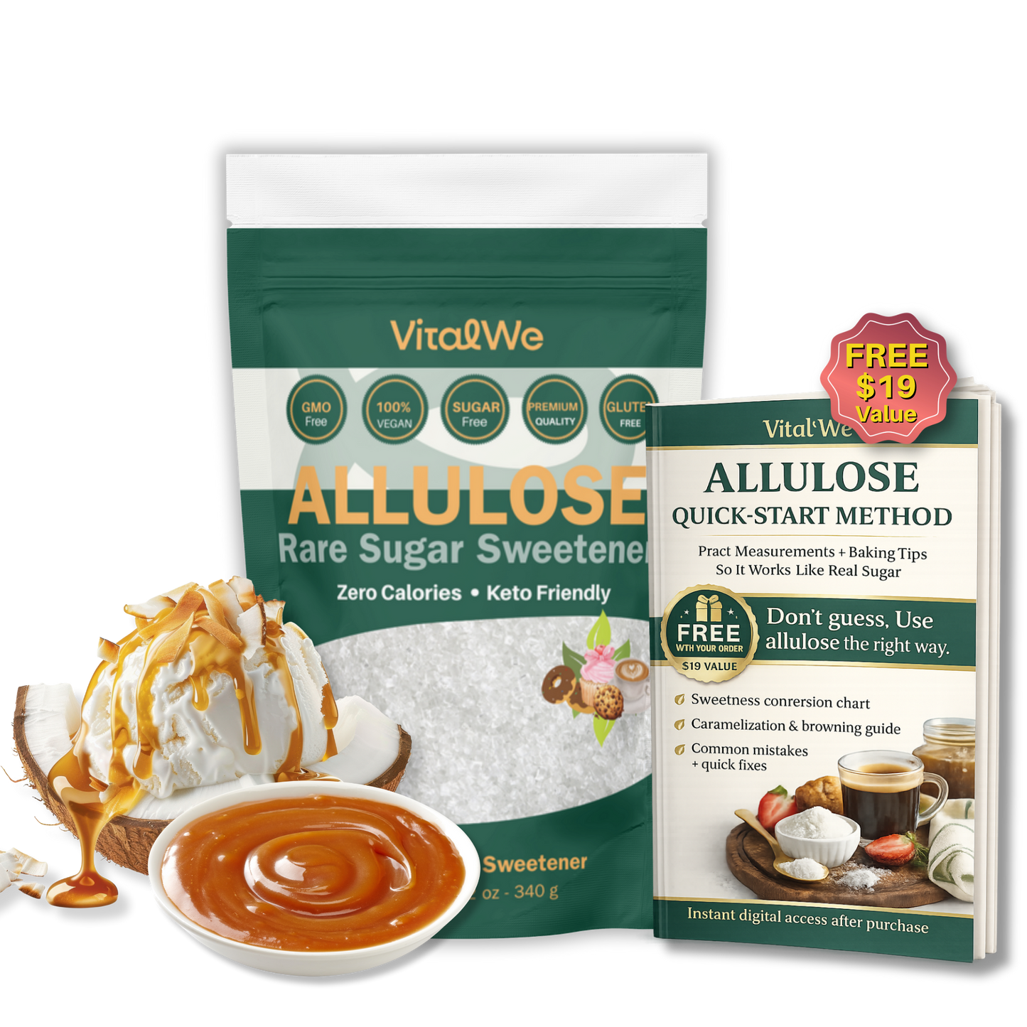 VitalWe Allulose Powder — Real Sugar Taste. Zero Calories.