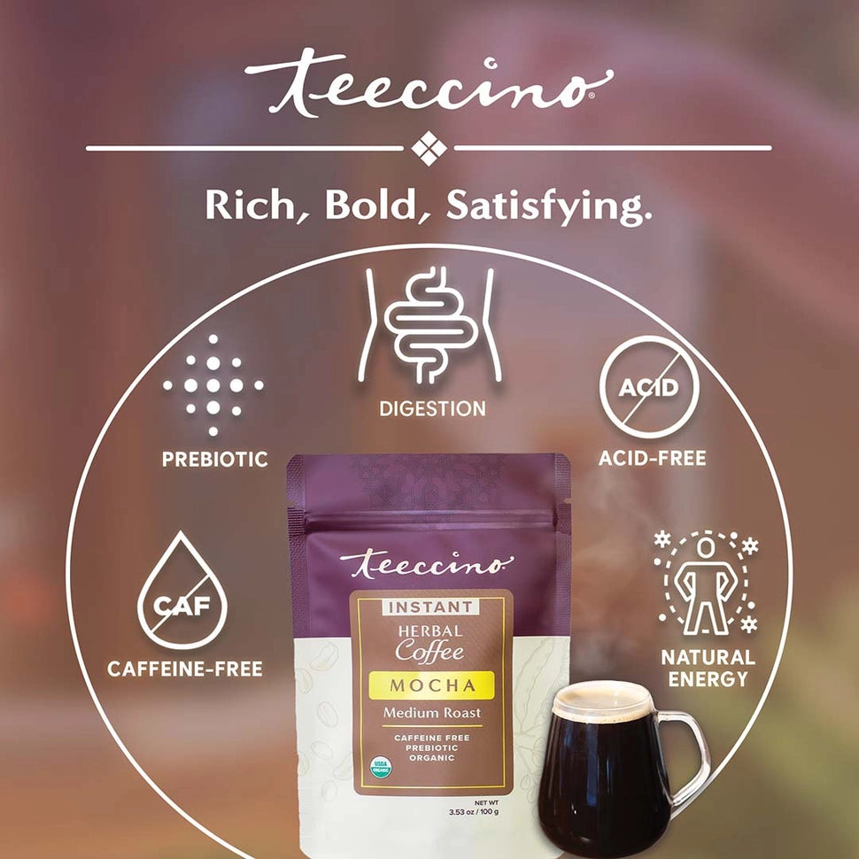 Instant Mocha Herbal Coffee – Caffeine-Free | Chocolatey & Lightly Sweetened