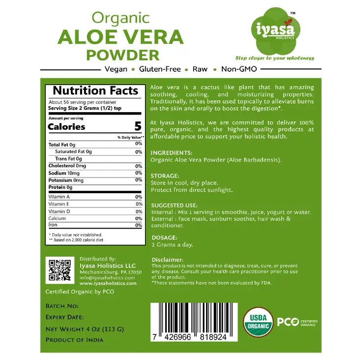 Organic Aloe Vera Powder