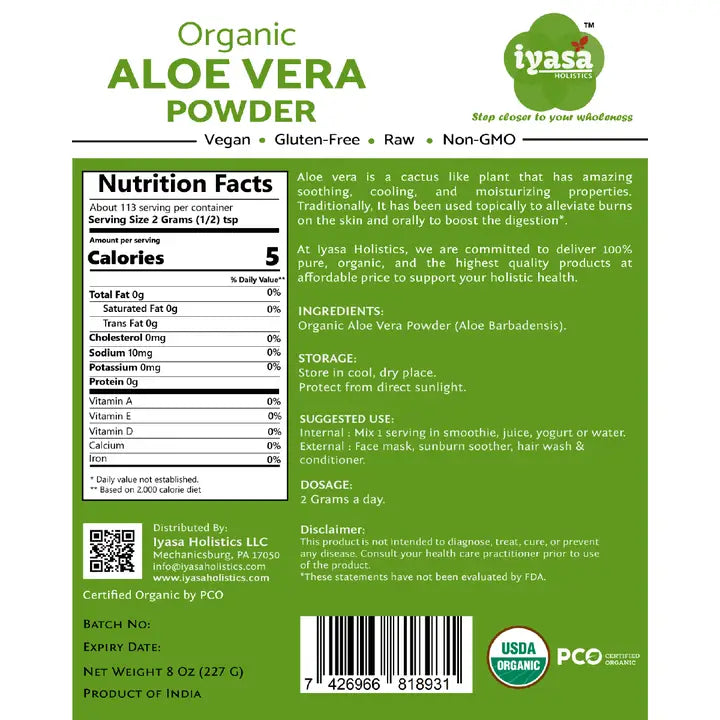 Organic Aloe Vera Powder