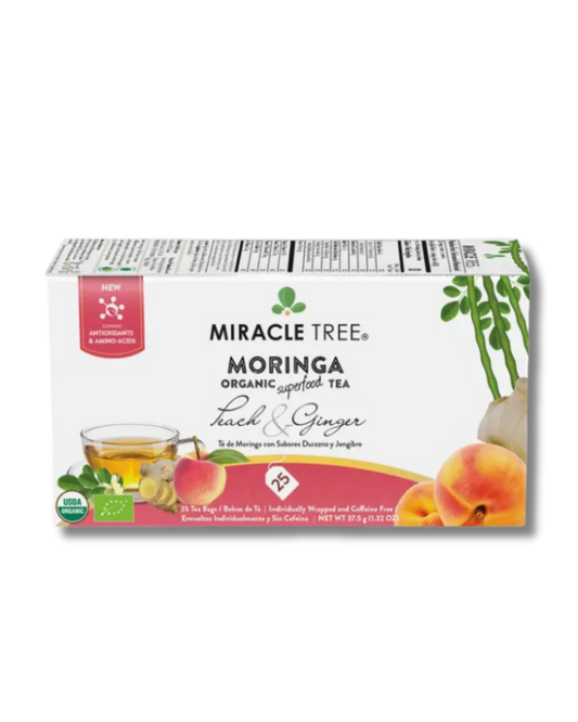 Organic Moringa Tea: Peach & Ginger