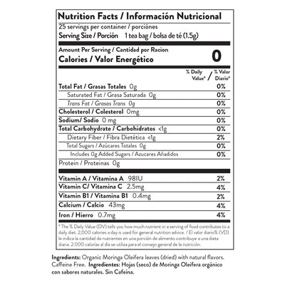 Organic Moringa Tea: Peach & Ginger