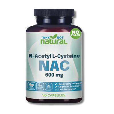 Natural NAC Supplement 600 mg, n-Acetyl cysteine Capsules