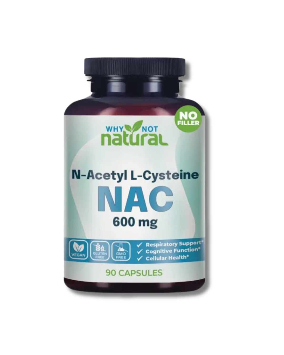 Natural NAC Supplement 600 mg, n-Acetyl cysteine Capsules