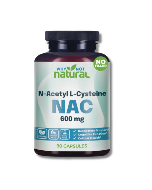 Natural NAC Supplement 600 mg, n-Acetyl cysteine Capsules