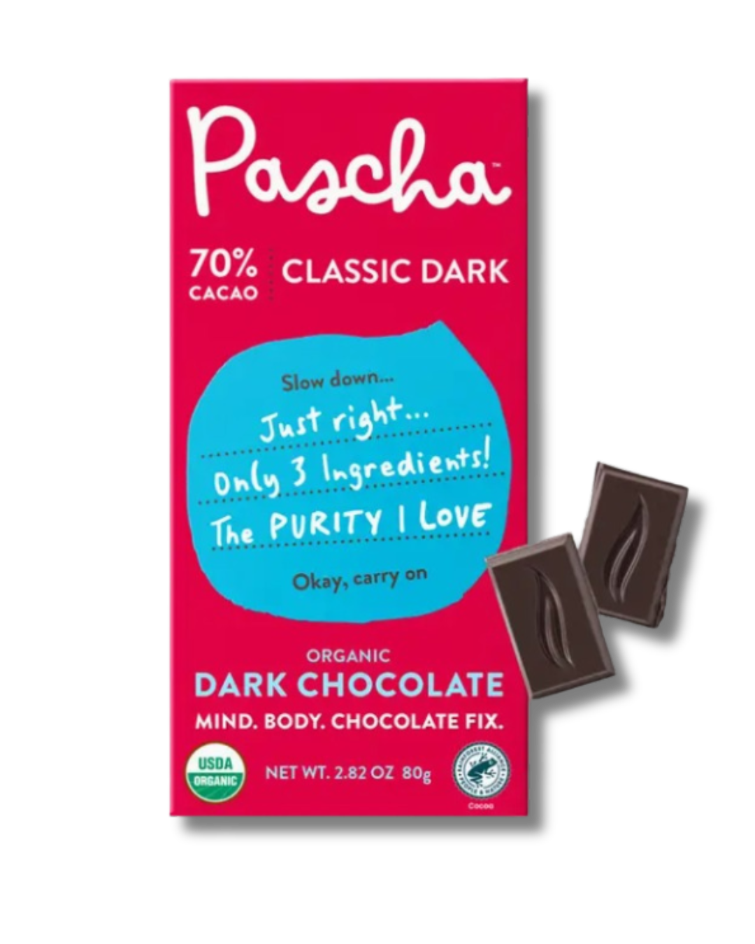 70% Cacao Organic Vegan Dark Chocolate Bar