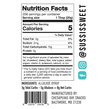 Süss Allulose Syrup, One Gallon